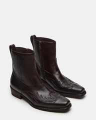 SANTANA Dark Brown Western Men's Ankle Boot | Steve Madden Sale
