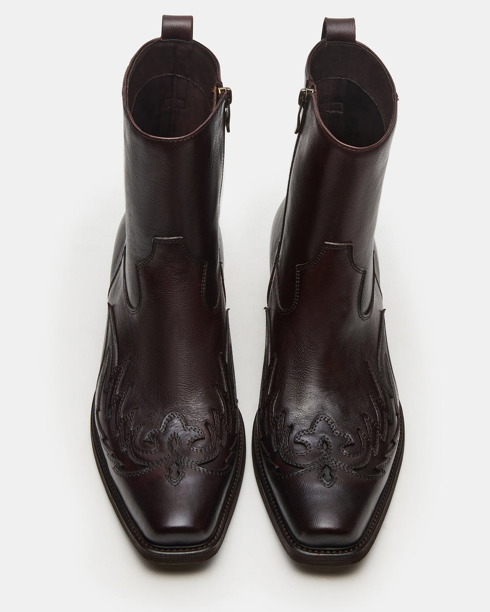 SANTANA Dark Brown Western Men's Ankle Boot | Steve Madden Sale