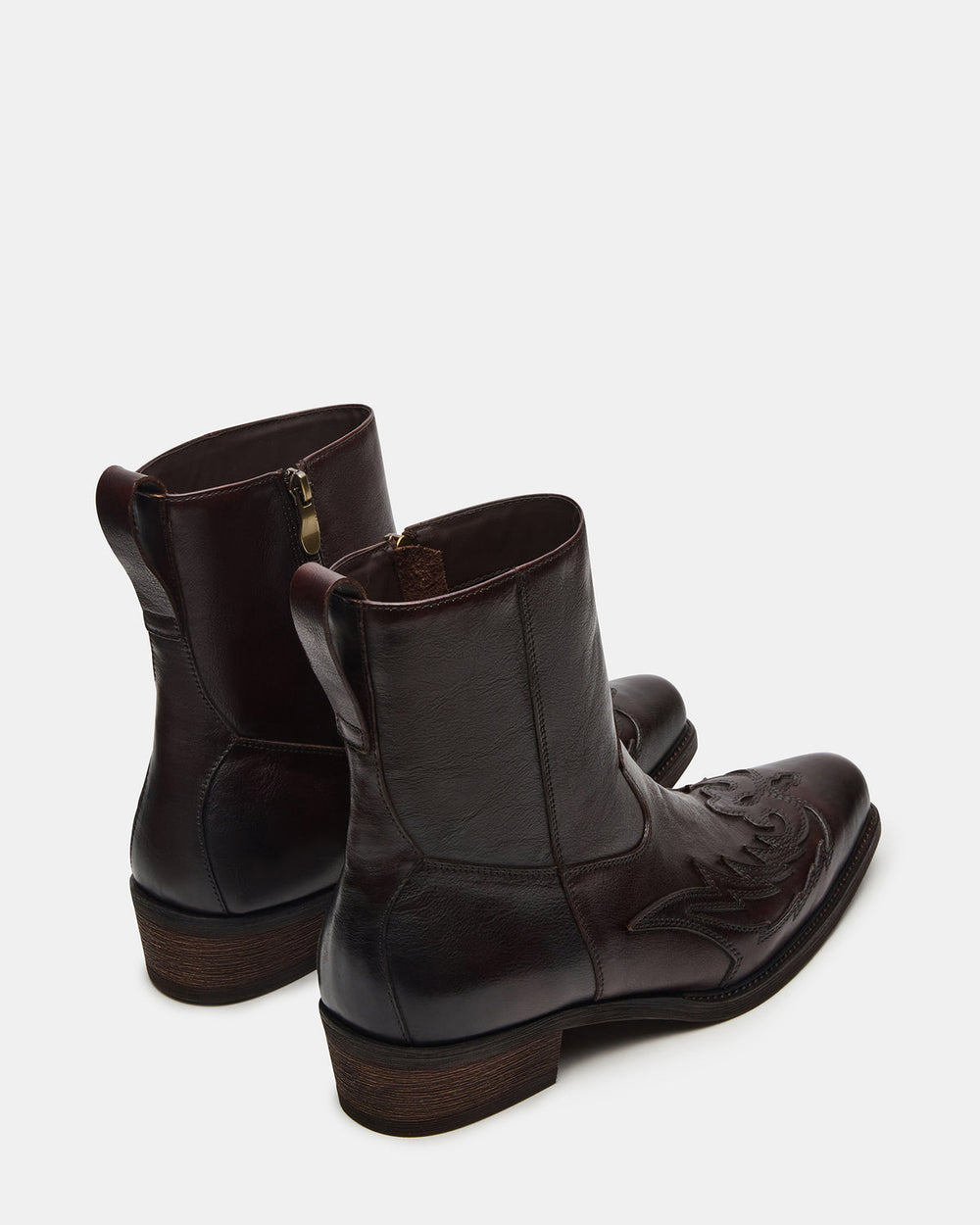 SANTANA Dark Brown Western Men's Ankle Boot | Steve Madden Sale