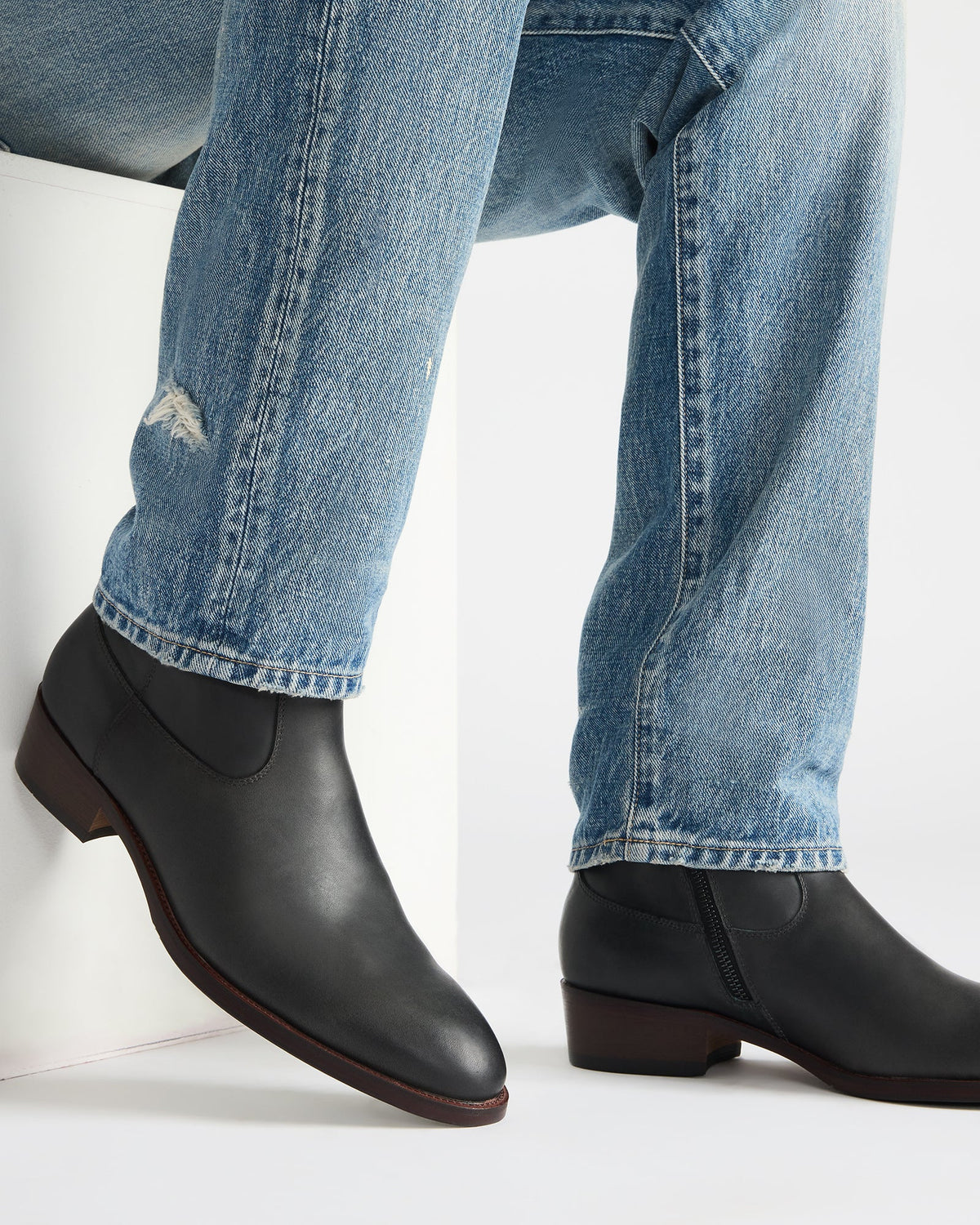 HENDRIK Black Leather Men's Ankle Boot | Steve Madden online