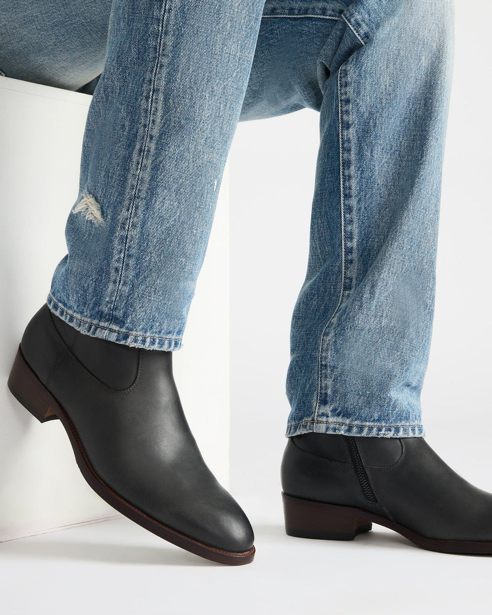 HENDRIK Black Leather Men's Ankle Boot | Steve Madden online