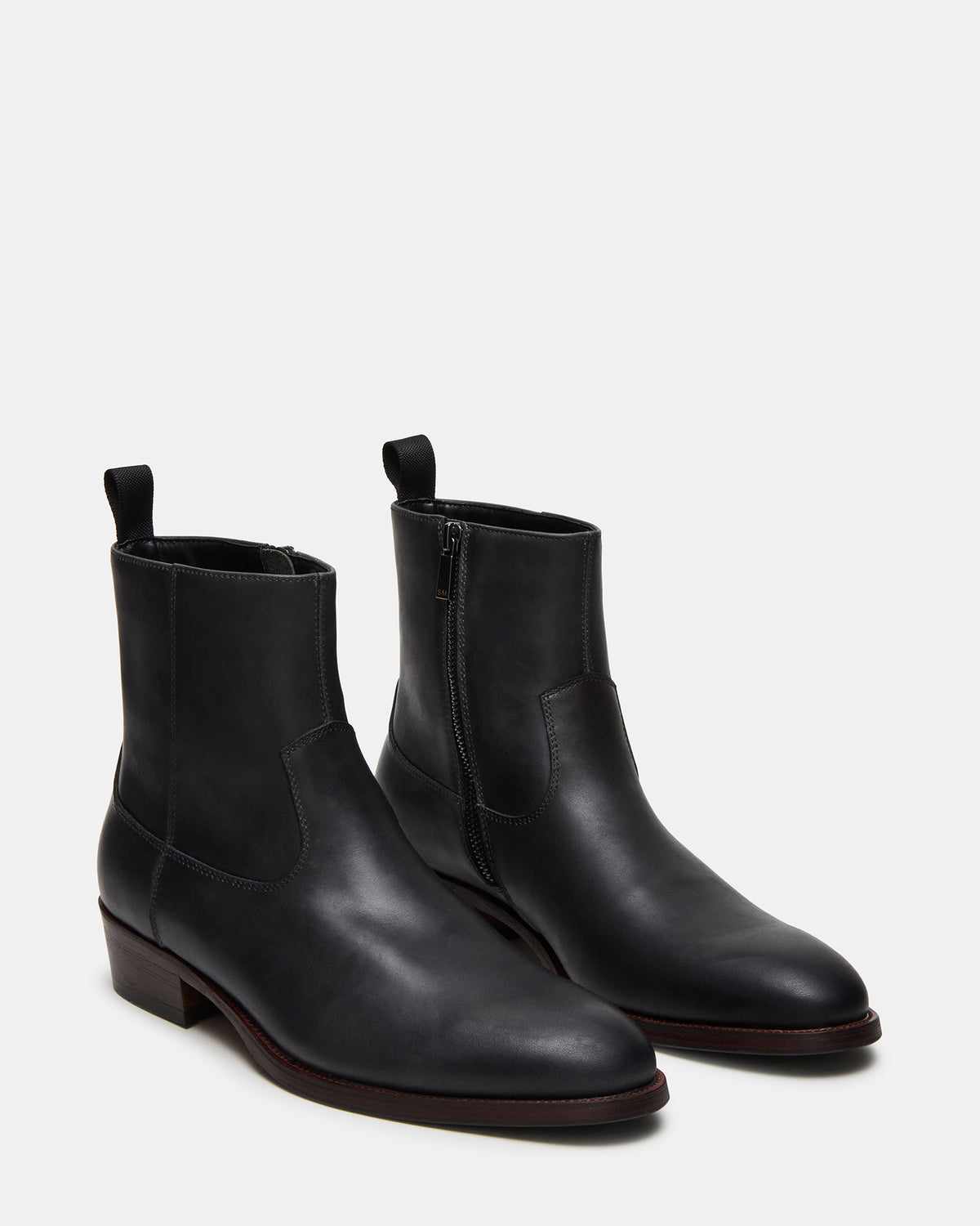 HENDRIK Black Leather Men's Ankle Boot | Steve Madden online