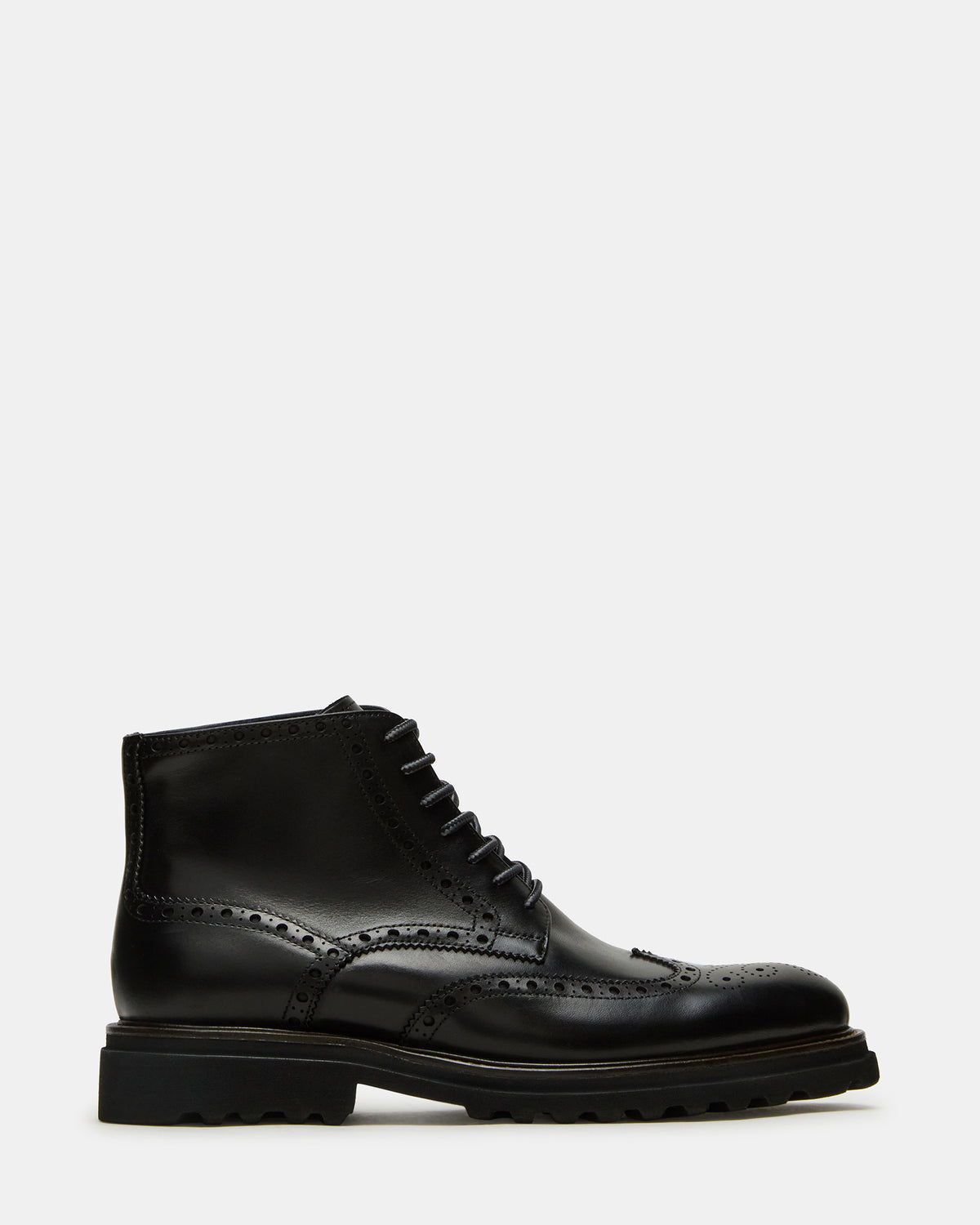 KODA Black Leather Lace-Up Men's Ankle Boot | Steve Madden US