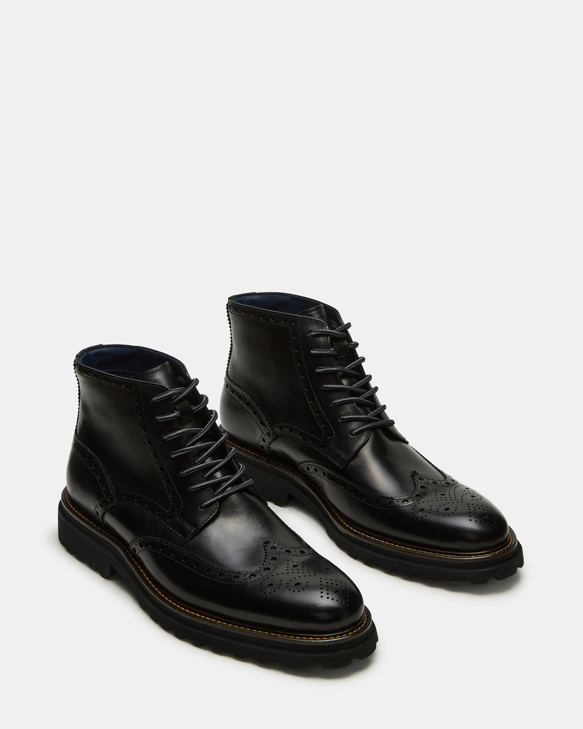 KODA Black Leather Lace-Up Men's Ankle Boot | Steve Madden US