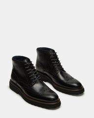 KODA Black Leather Lace-Up Men's Ankle Boot | Steve Madden US