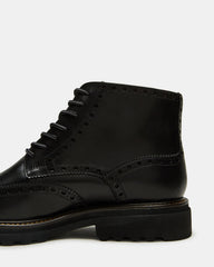 KODA Black Leather Lace-Up Men's Ankle Boot | Steve Madden US