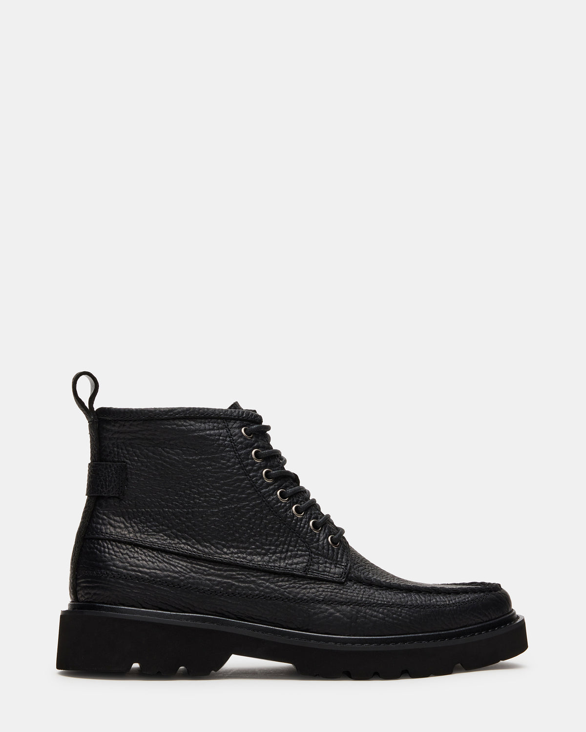 DAEL Black Leather Lace-Up Men's Ankle Boot | Steve Madden outlet
