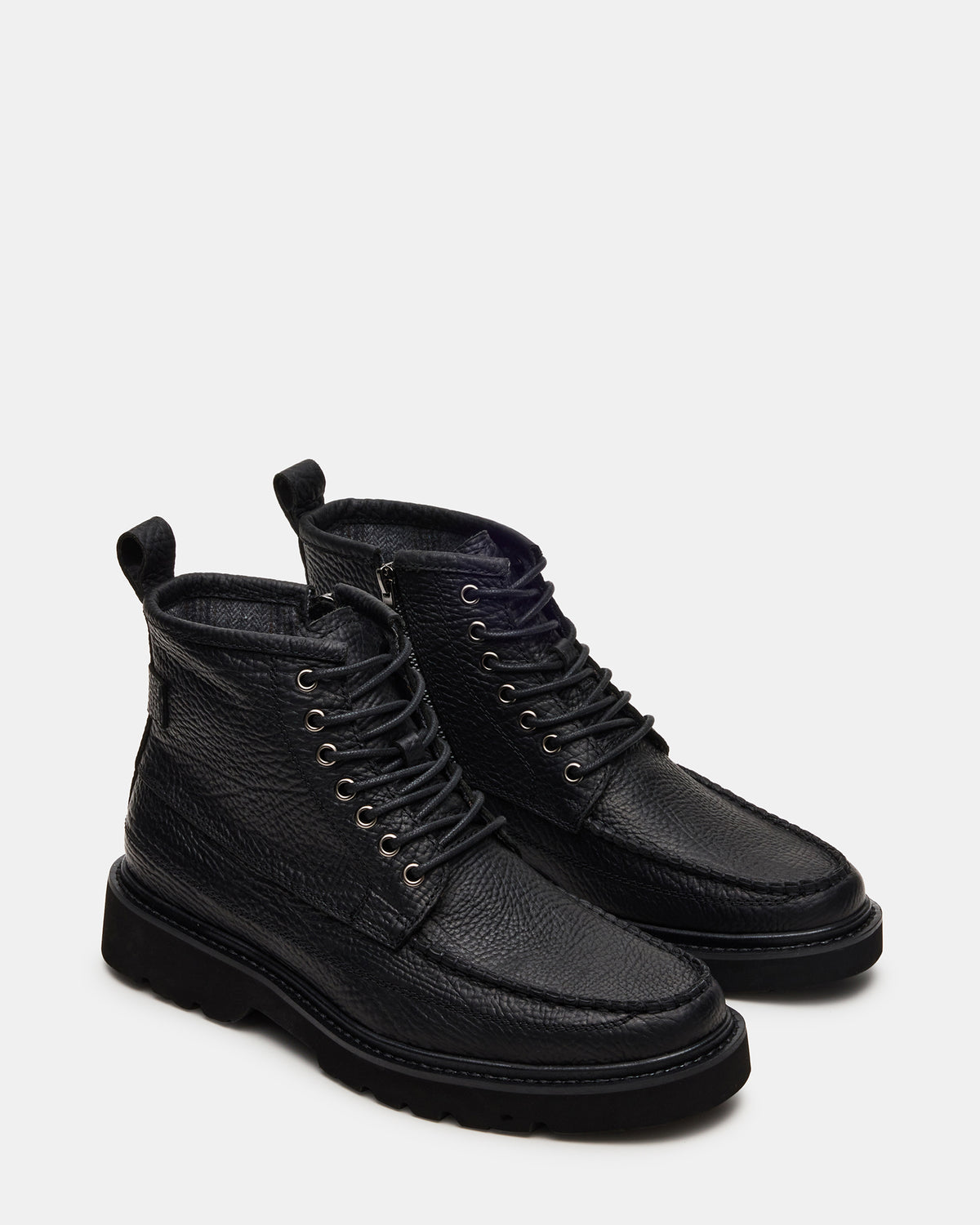 DAEL Black Leather Lace-Up Men's Ankle Boot | Steve Madden outlet