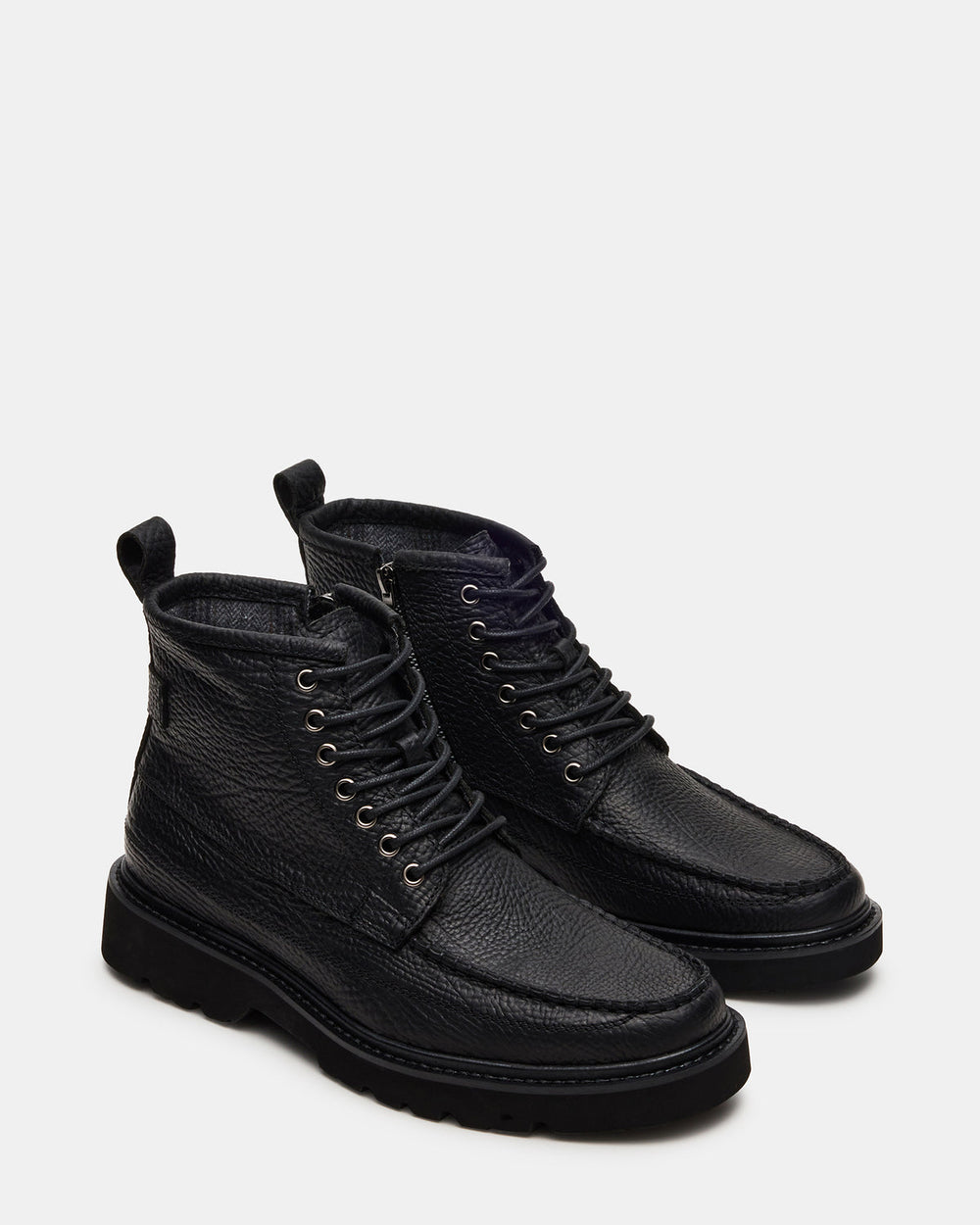 DAEL Black Leather Lace-Up Men's Ankle Boot | Steve Madden outlet