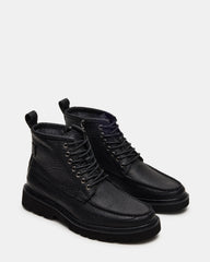 DAEL Black Leather Lace-Up Men's Ankle Boot | Steve Madden outlet
