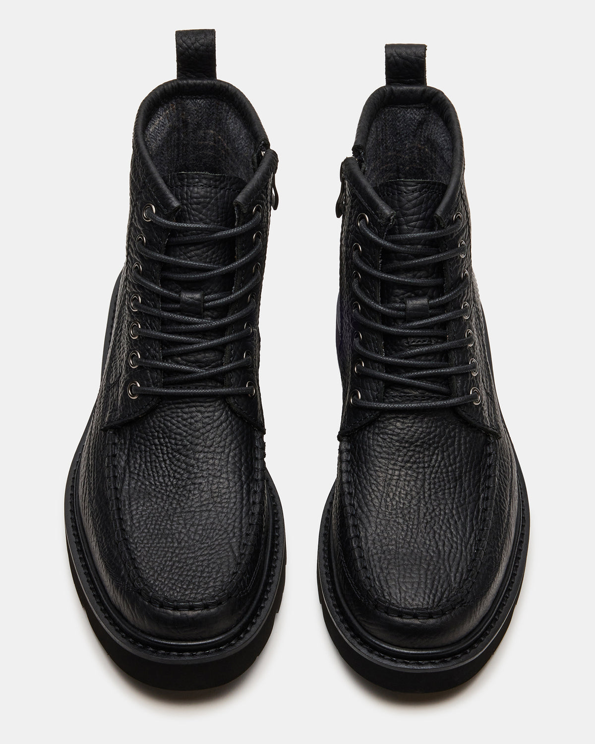 DAEL Black Leather Lace-Up Men's Ankle Boot | Steve Madden outlet