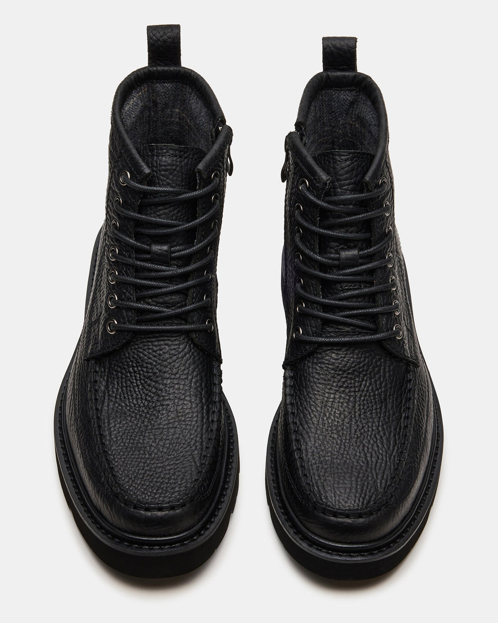 DAEL Black Leather Lace-Up Men's Ankle Boot | Steve Madden outlet