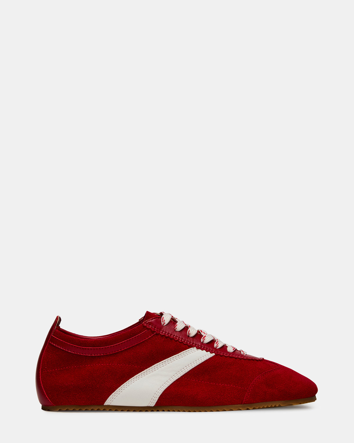 JUNA Red Low-Top Lace-Up Stripe Men's Sneaker | Steve Madden Sale