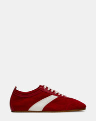 JUNA Red Low-Top Lace-Up Stripe Men's Sneaker | Steve Madden Sale