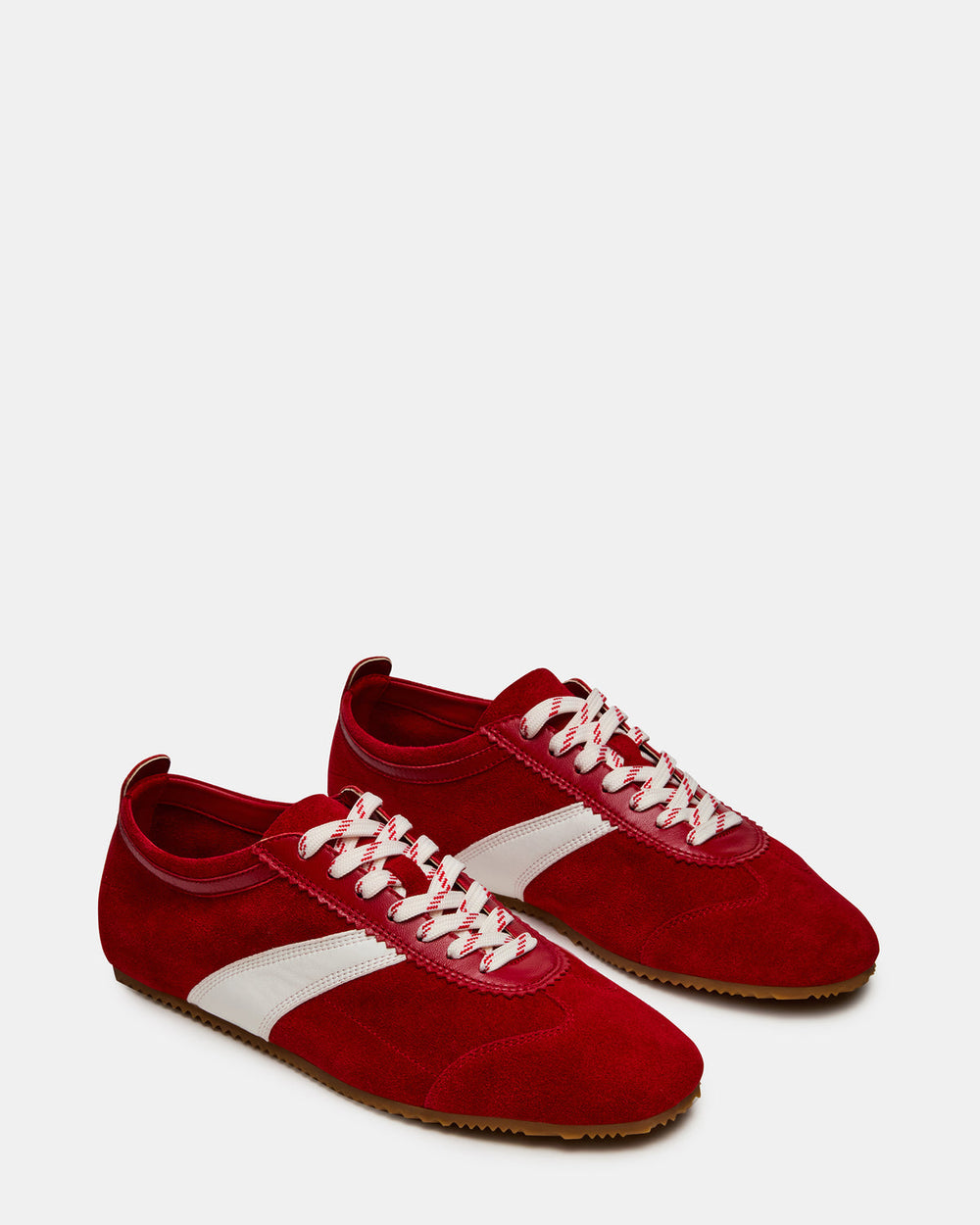 JUNA Red Low-Top Lace-Up Stripe Men's Sneaker | Steve Madden Sale