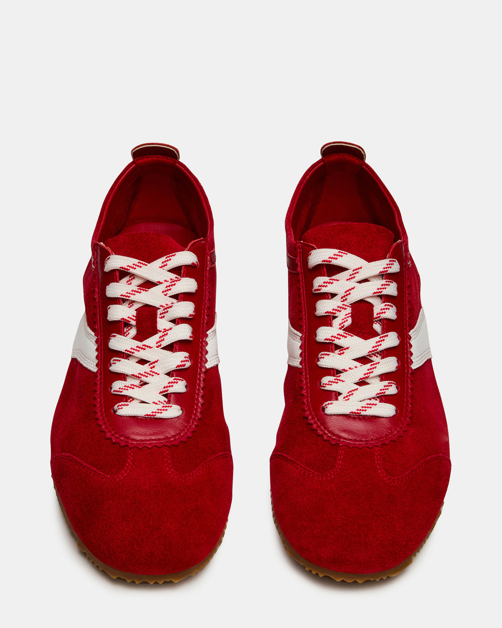 JUNA Red Low-Top Lace-Up Stripe Men's Sneaker | Steve Madden Sale