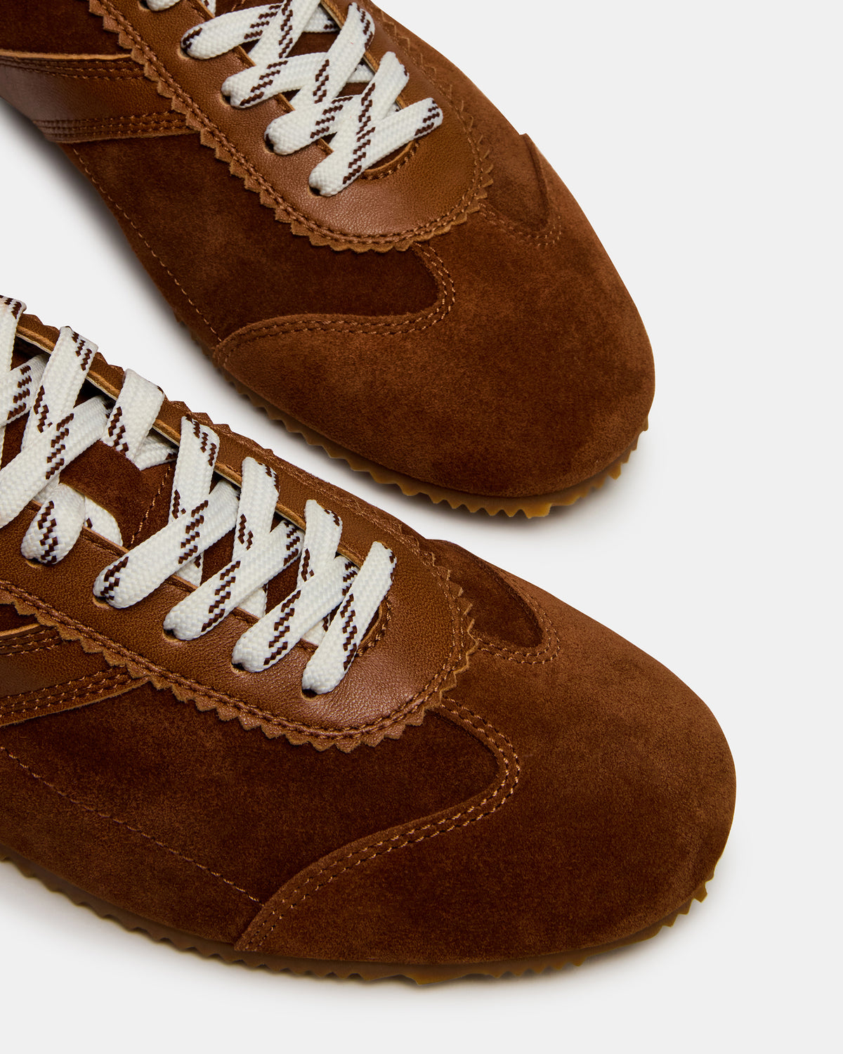 JUNA Cognac Suede Low-Top Lace-Up Stripe Men's Sneaker | Steve Madden near me
