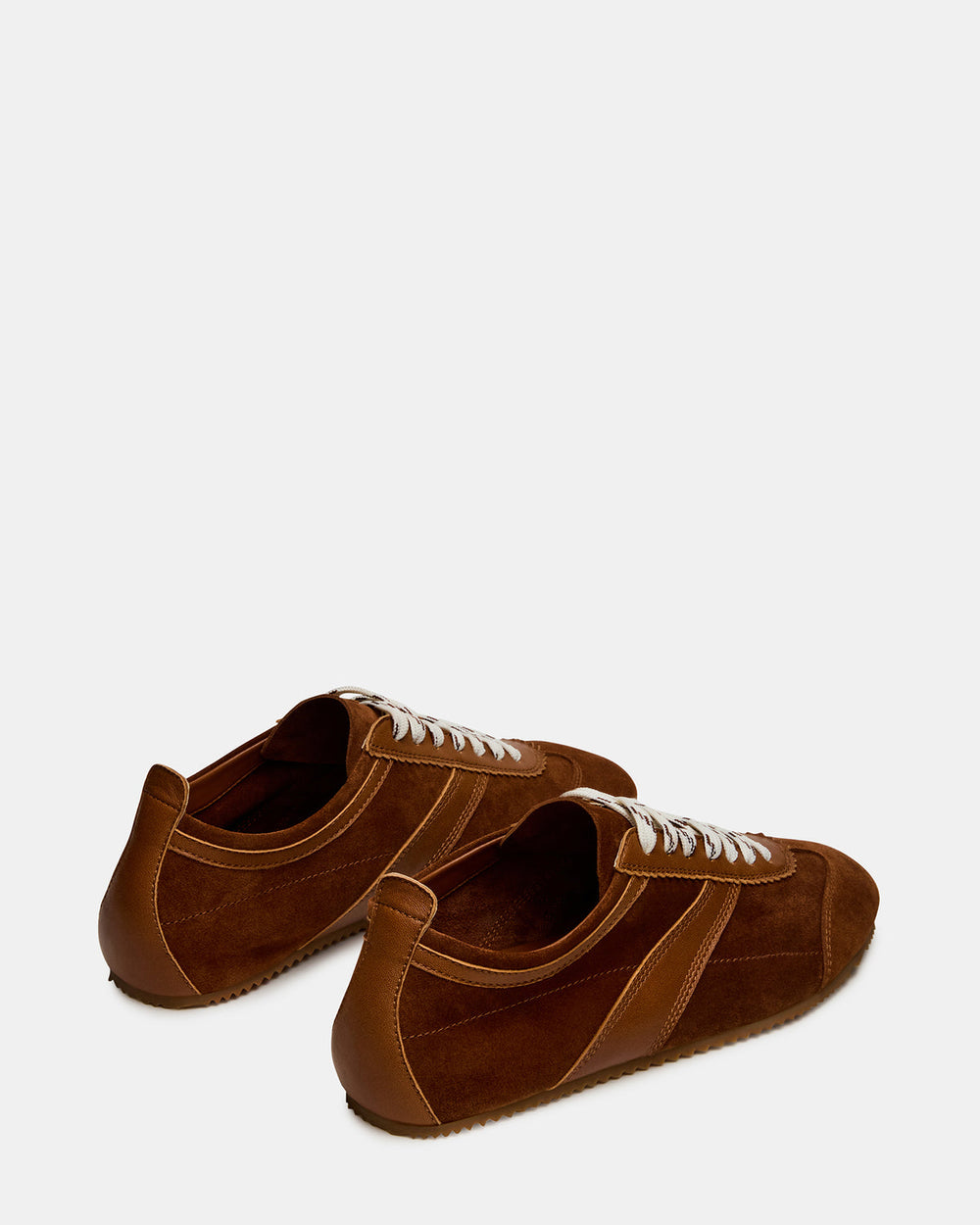JUNA Cognac Suede Low-Top Lace-Up Stripe Men's Sneaker | Steve Madden near me