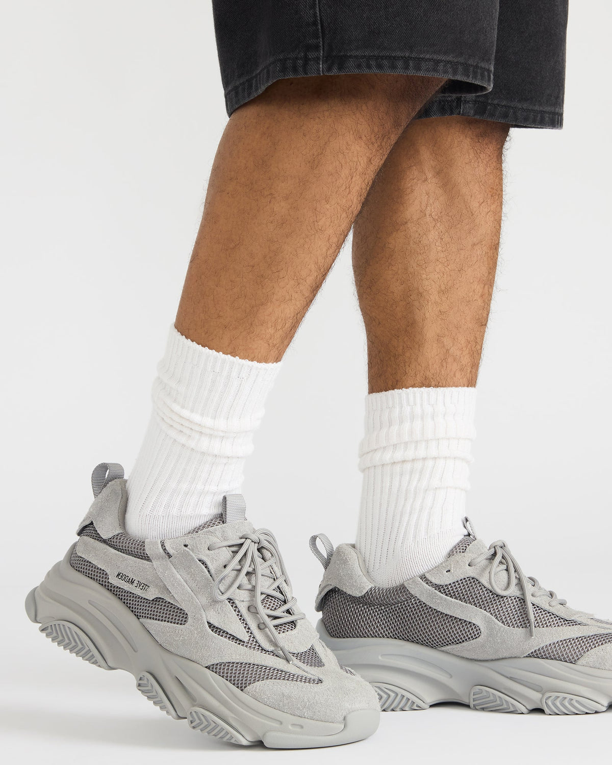 POSSESS Grey Suede Low-Top Lace-Up Men's Sneaker | Steve Madden outlet