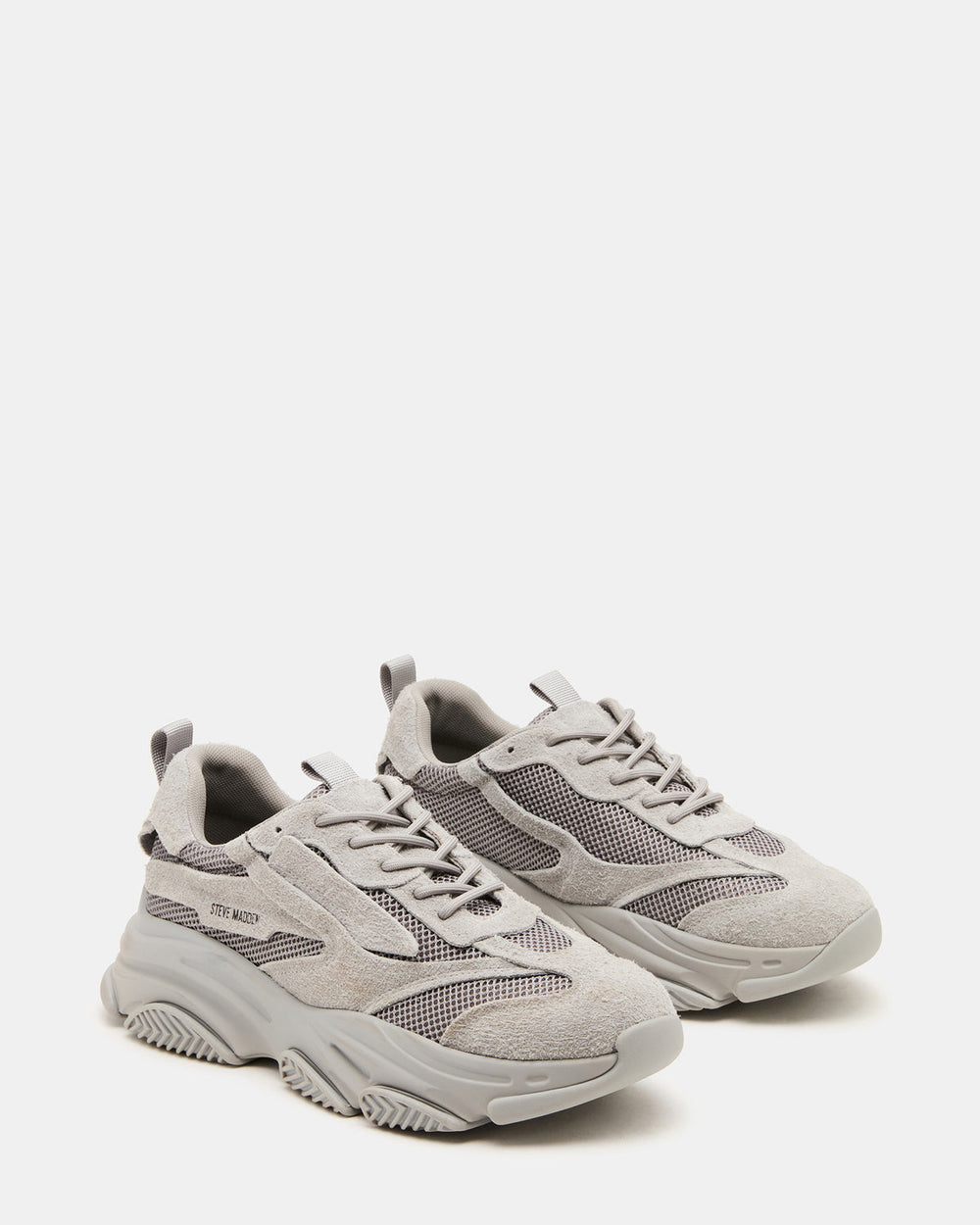 POSSESS Grey Suede Low-Top Lace-Up Men's Sneaker | Steve Madden outlet