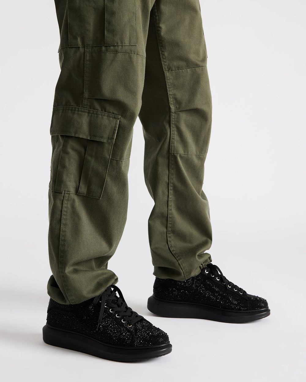 ICEBOX Rhinestone Men's Low-Top Lace-Up Sneaker | Steve Madden for Sale