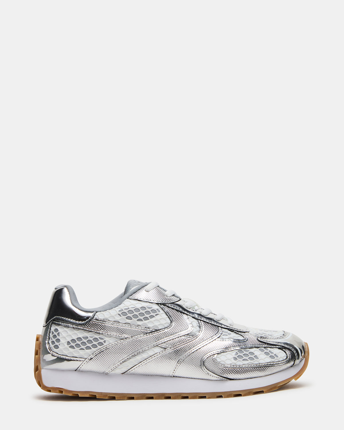 XYLO Silver Low-Top Lace-Up Men's Sneakers | Steve Madden on Sale