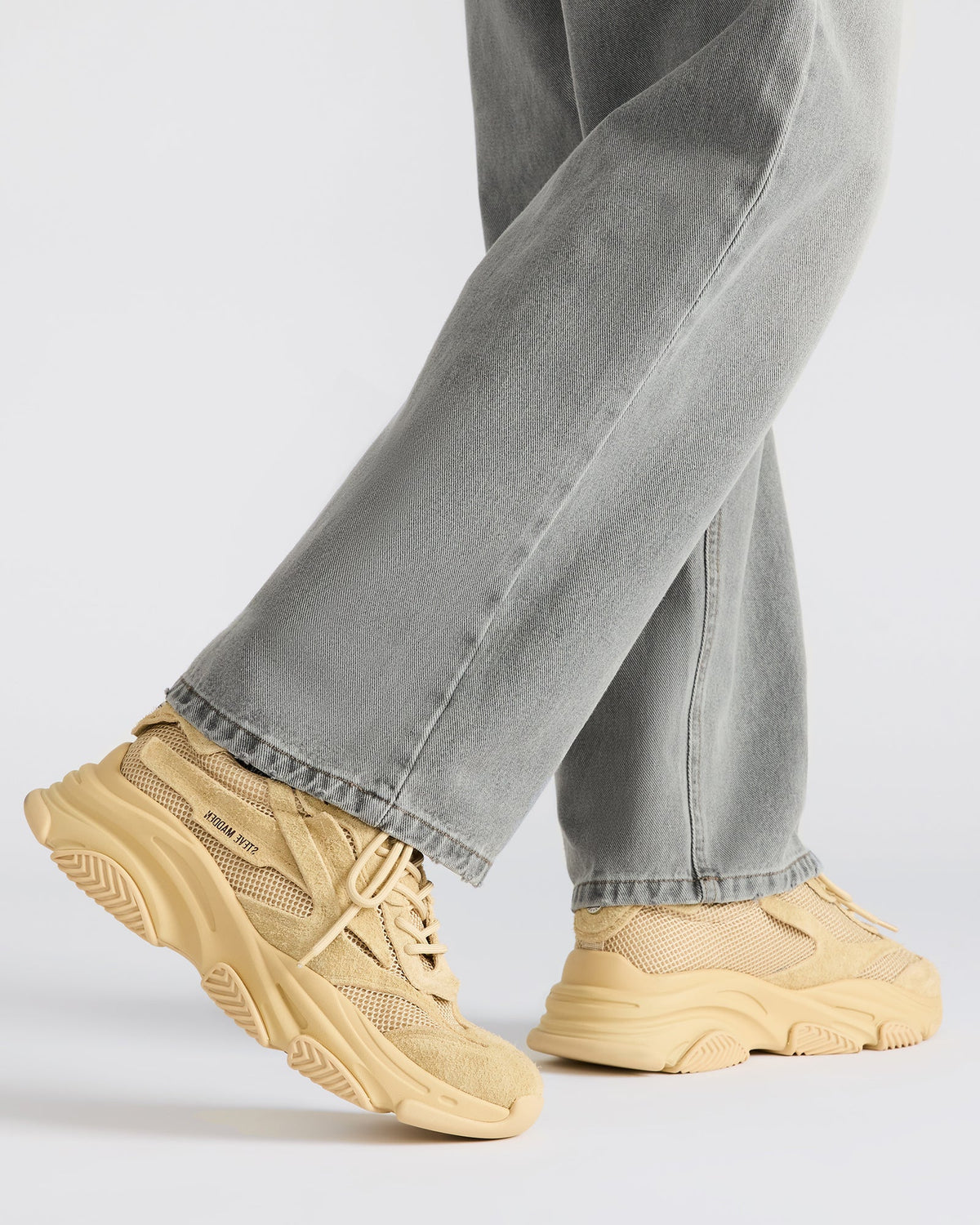 POSSESS Taupe Suede Low-Top Lace-Up Men's Sneaker | Steve Madden discount