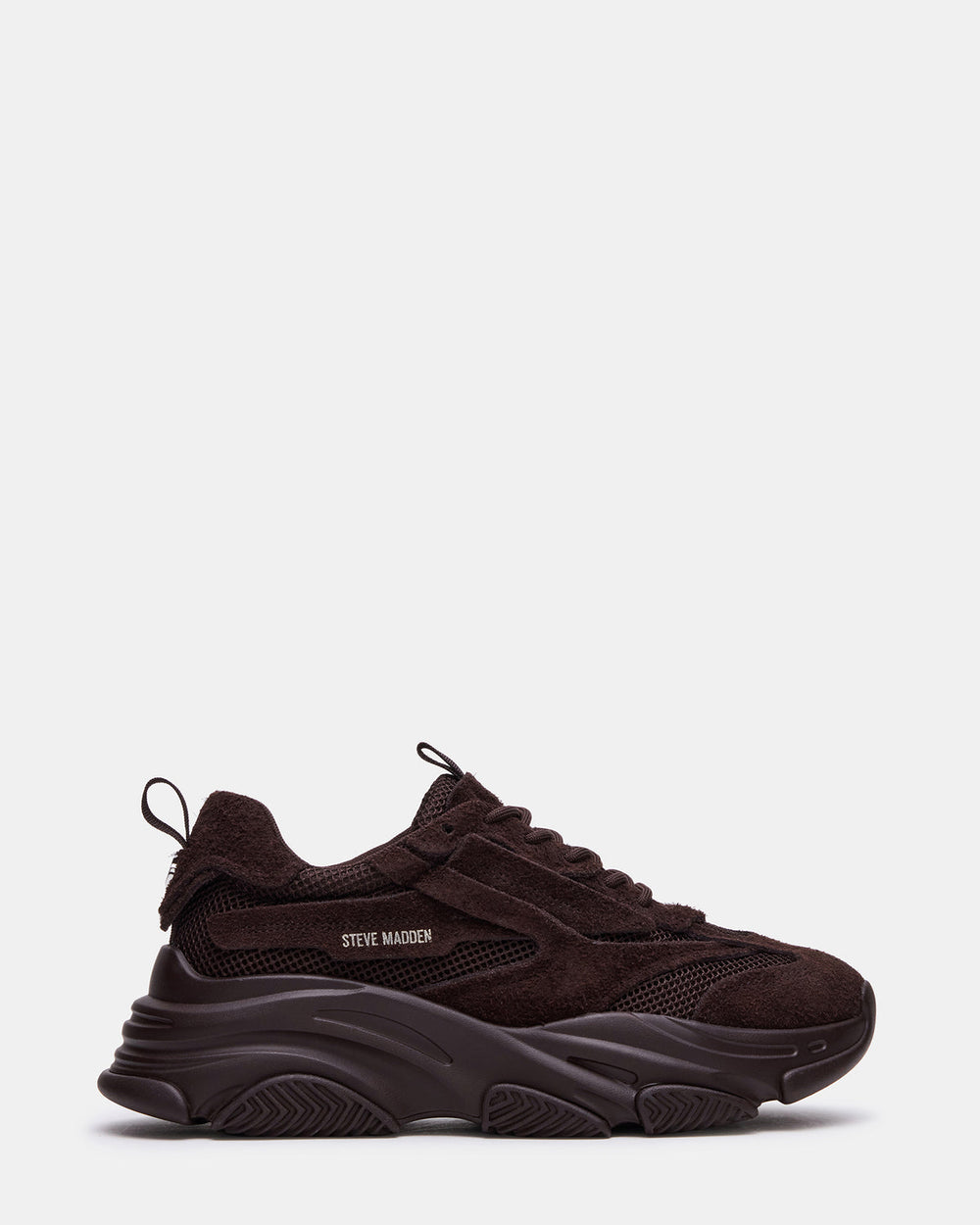 POSSESS Brown Suede Low-Top Lace-Up Men's Sneaker | Steve Madden online