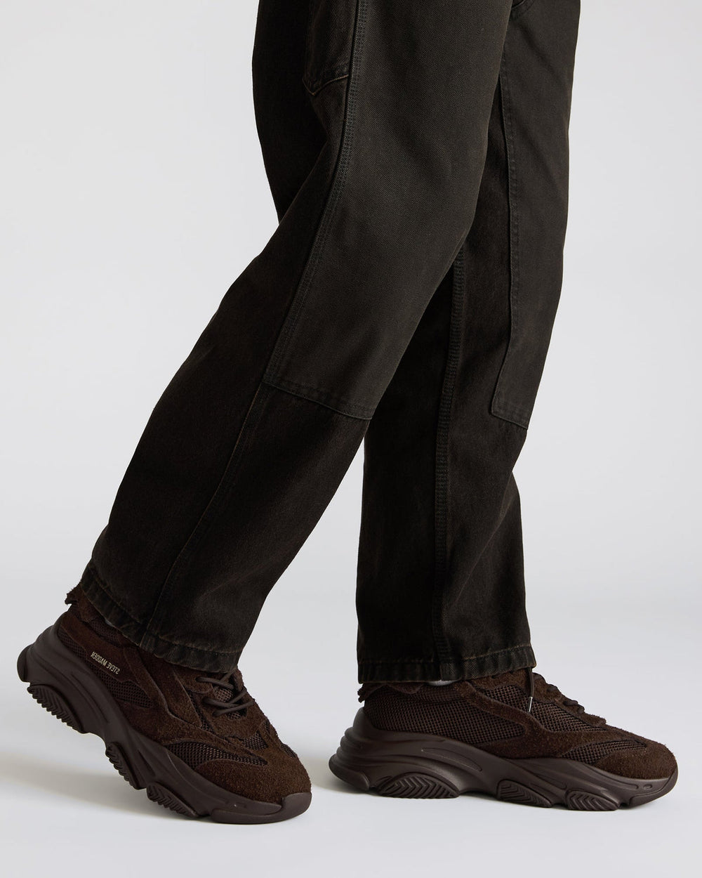 POSSESS Brown Suede Low-Top Lace-Up Men's Sneaker | Steve Madden online