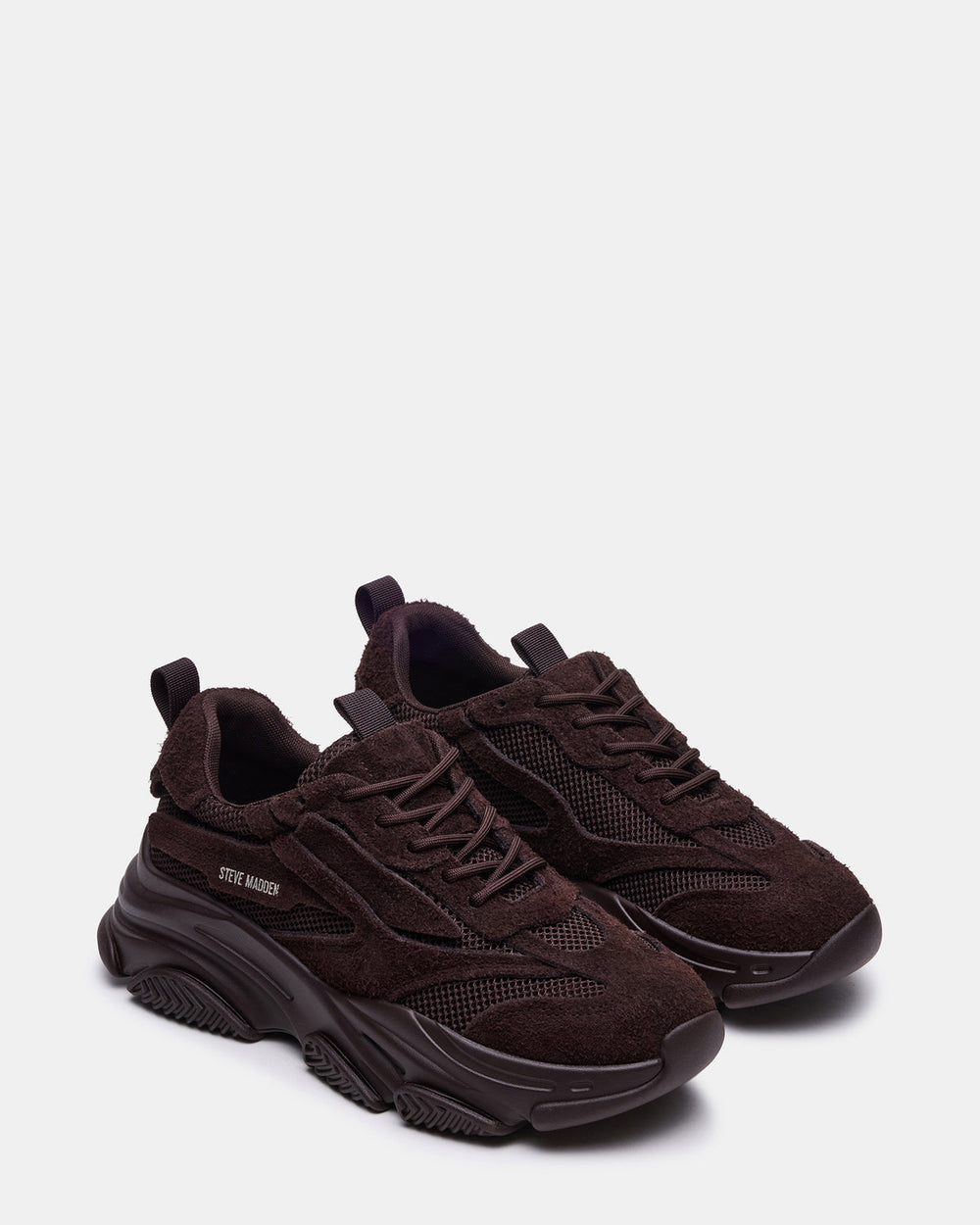POSSESS Brown Suede Low-Top Lace-Up Men's Sneaker | Steve Madden online