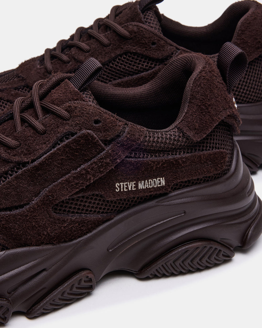 POSSESS Brown Suede Low-Top Lace-Up Men's Sneaker | Steve Madden online