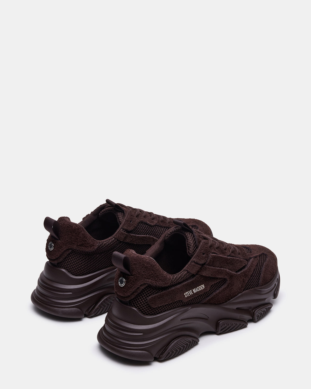 POSSESS Brown Suede Low-Top Lace-Up Men's Sneaker | Steve Madden online