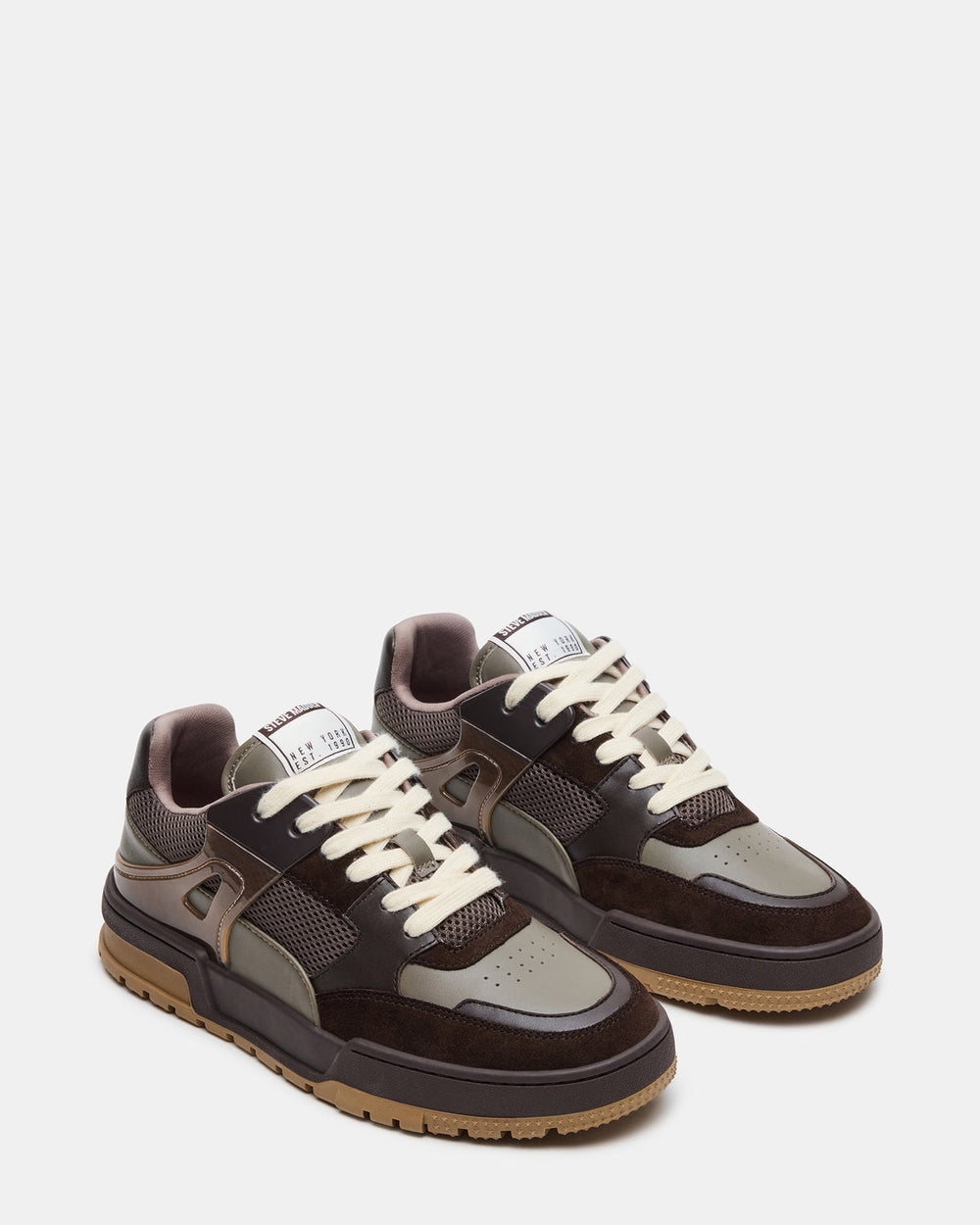 SANCHEZ Brown Multi Low-Top Lace-Up Men's Sneaker | Steve Madden US