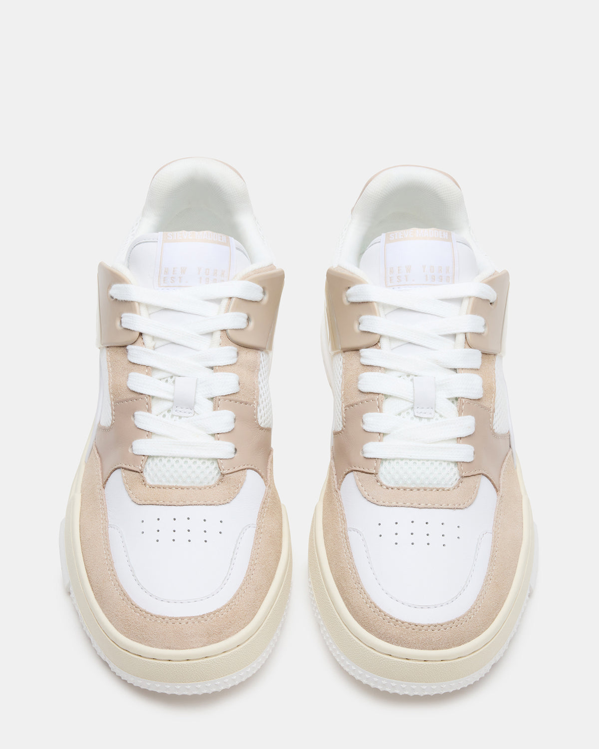 SANCHEZ White Multi Low-Top Lace-Up Men's Sneaker | Steve Madden on Sale