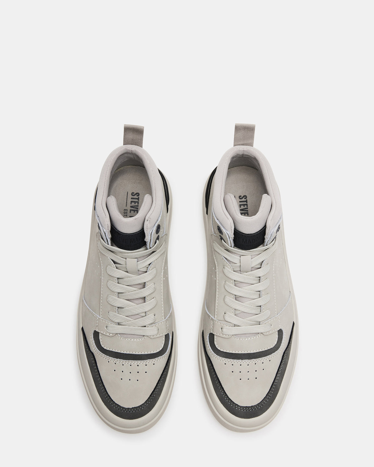 DERICK Light Grey Men's Lace-Up High-Top Sneakers | Steve Madden near me