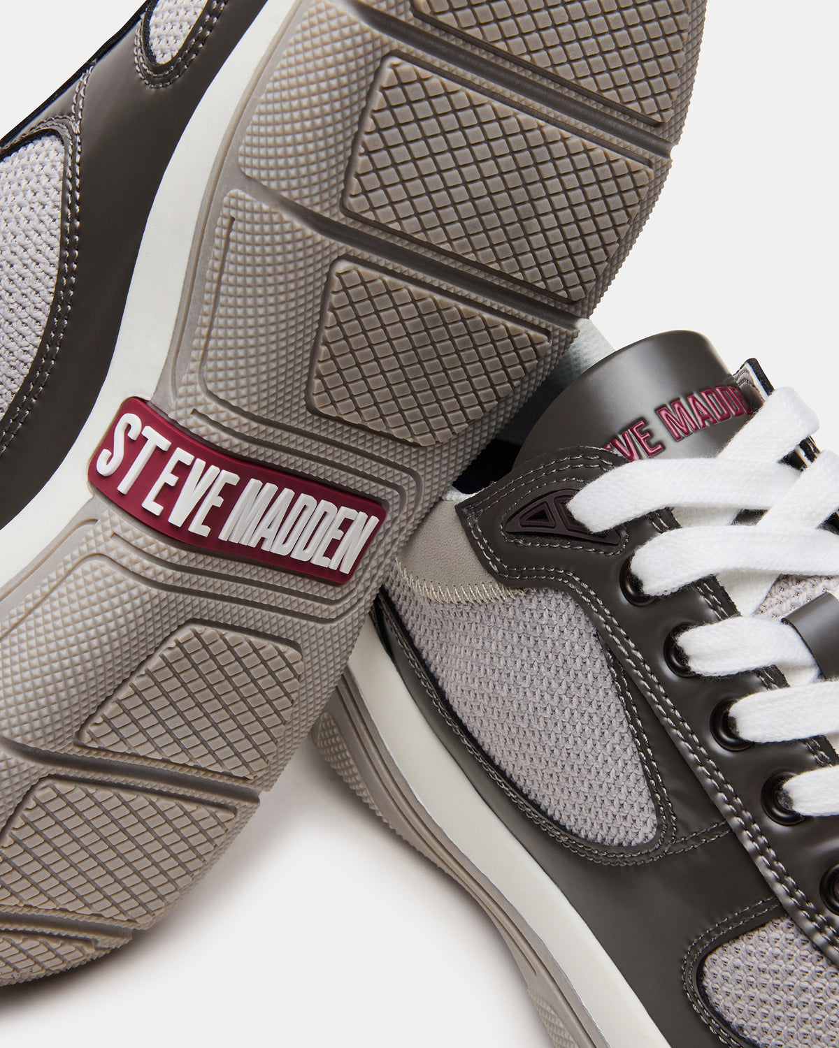 PICOLO Grey Low-Top Lace-Up Men's Sneaker | Steve Madden Sale