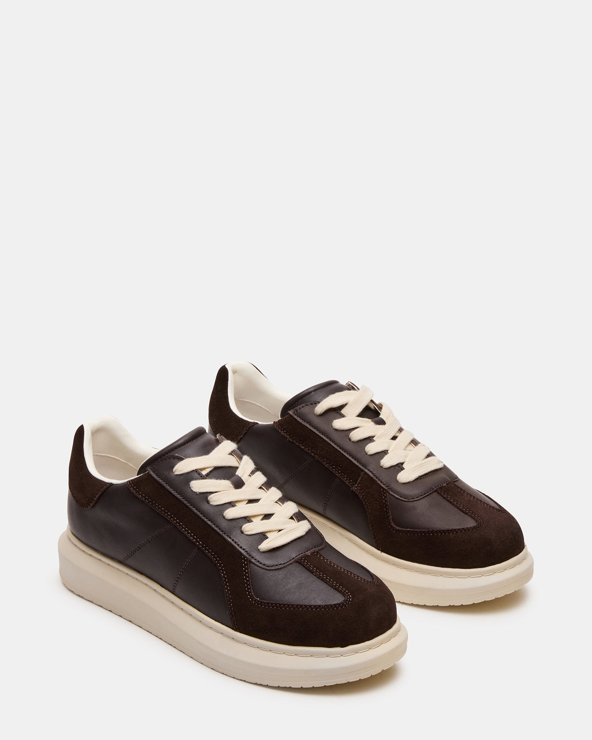 MINOU Brown Leather Low-Top Lace-Up Men's Sneaker | Steve Madden discount