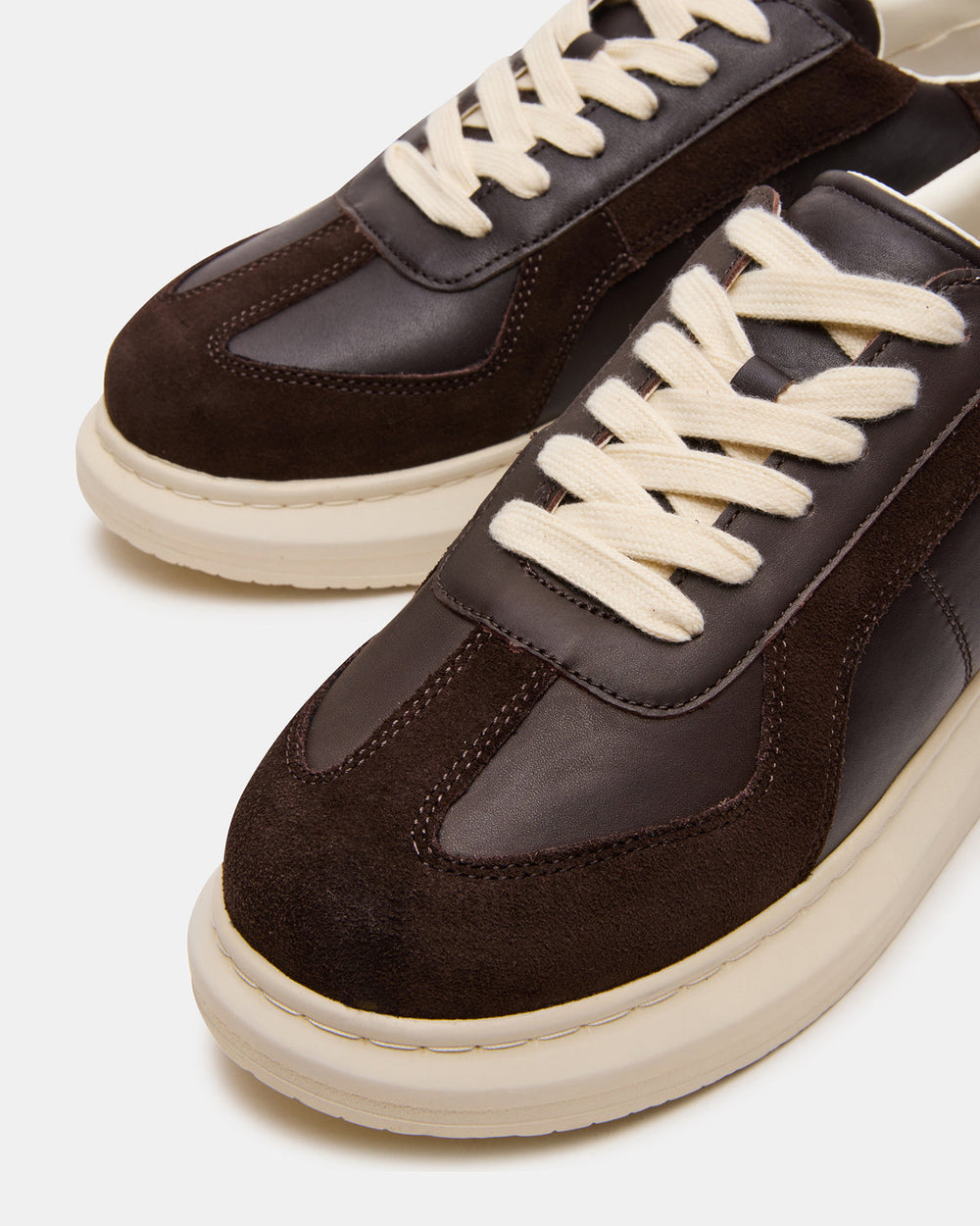 MINOU Brown Leather Low-Top Lace-Up Men's Sneaker | Steve Madden discount