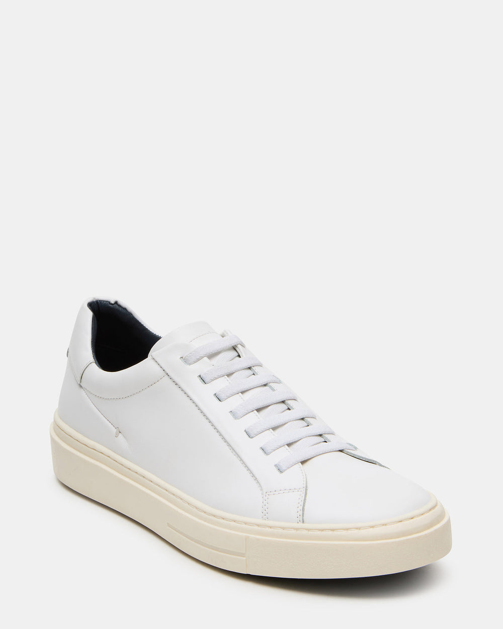 ZOII White Leather Men's Low-Top Lace-Up Sneaker | Steve Madden Sale