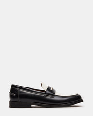NATAN Black/ White Leather Men's Slip-On Dress Loafer | Steve Madden on Sale
