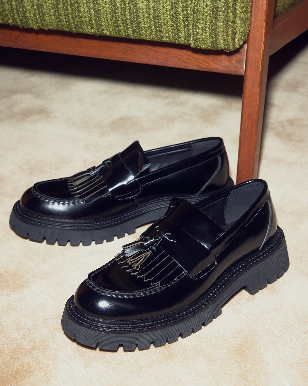 ZEV Black Box Lug Sole Dress Men's Loafer | Steve Madden Sale