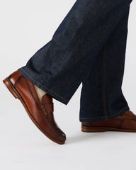 COLVER Cognac Leather Men's Slip-On Loafer | Steve Madden on Sale