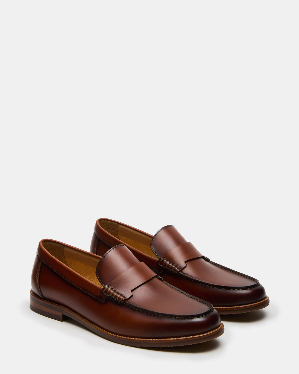 COLVER Cognac Leather Men's Slip-On Loafer | Steve Madden on Sale