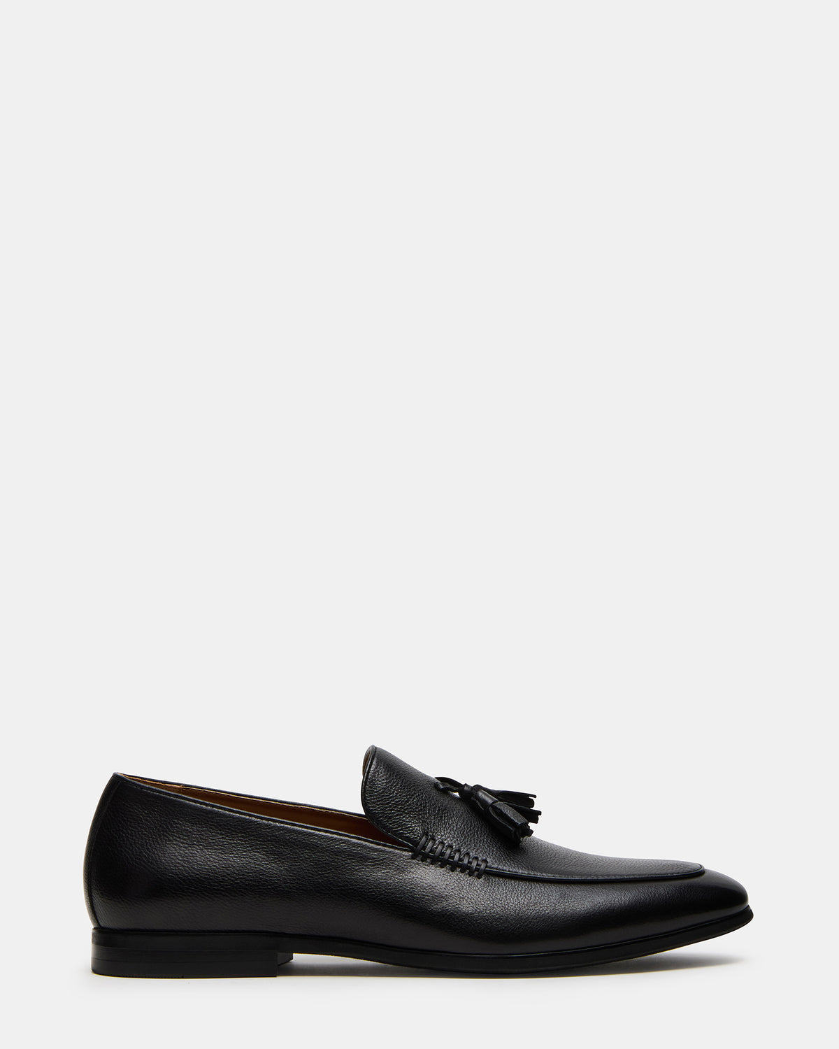 ONDRE Black Leather Tassel Slip-On Men's Loafer | Steve Madden US
