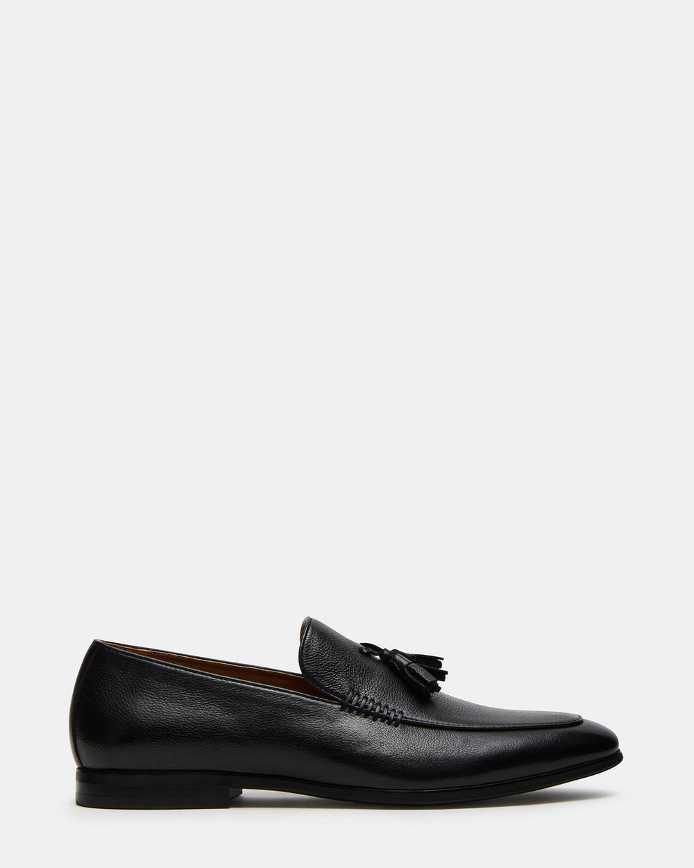 ONDRE Black Leather Tassel Slip-On Men's Loafer | Steve Madden US