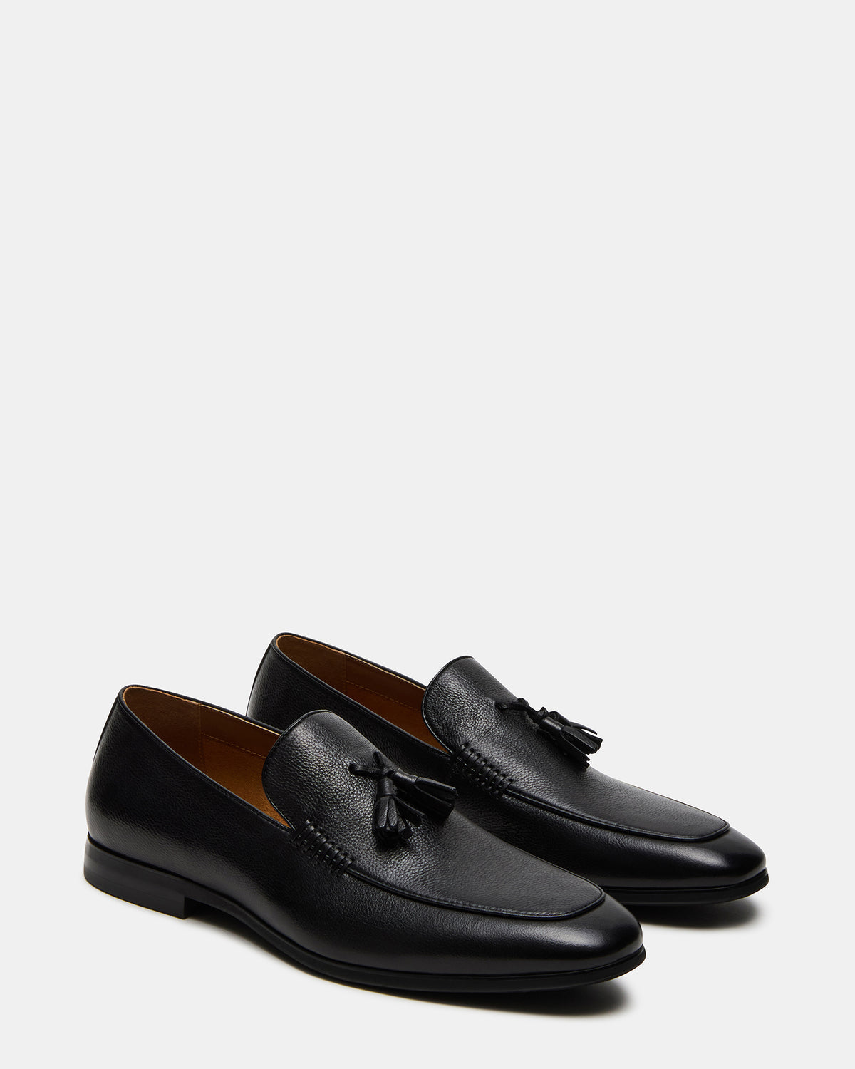ONDRE Black Leather Tassel Slip-On Men's Loafer | Steve Madden US
