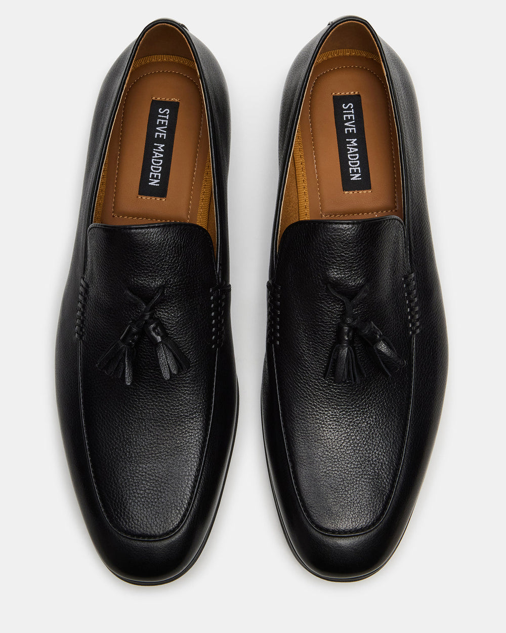 ONDRE Black Leather Tassel Slip-On Men's Loafer | Steve Madden US