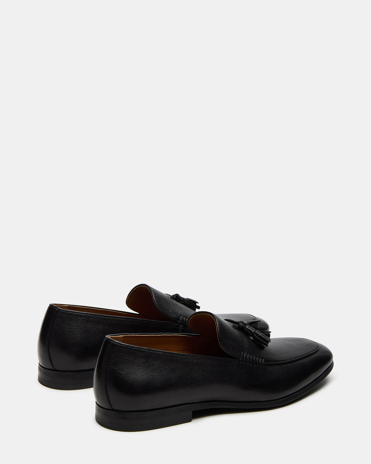 ONDRE Black Leather Tassel Slip-On Men's Loafer | Steve Madden US