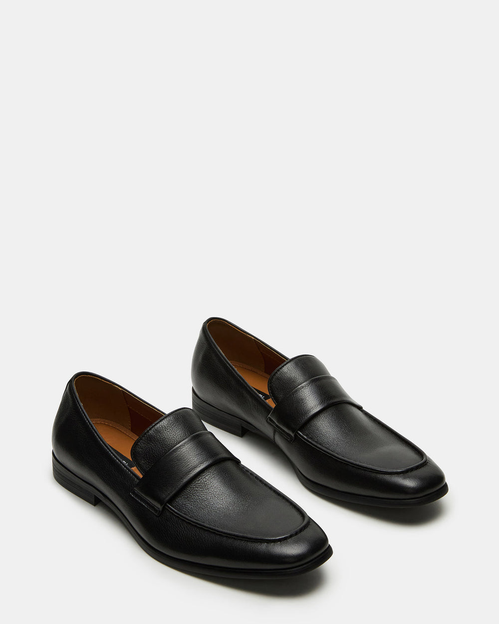 BISCUIT Black Leather Slip-On Men's Dress Loafer | Steve Madden outlet