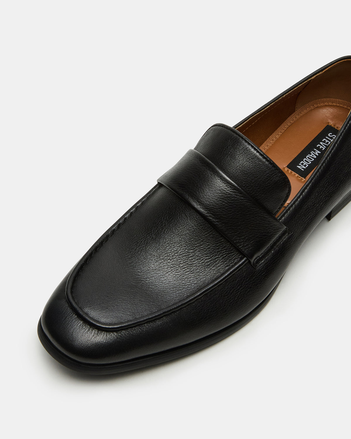 BISCUIT Black Leather Slip-On Men's Dress Loafer | Steve Madden outlet